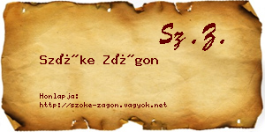 Szőke Zágon névjegykártya