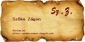 Szőke Zágon névjegykártya