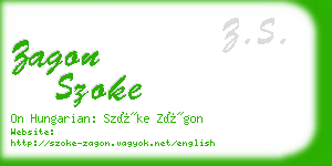 zagon szoke business card